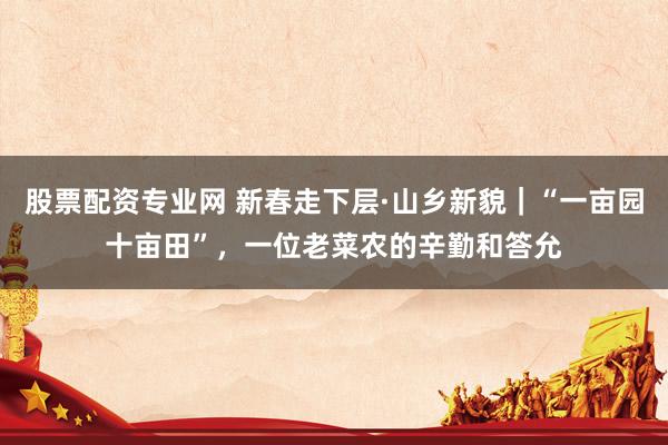 股票配资专业网 新春走下层·山乡新貌｜“一亩园十亩田”，一位老菜农的辛勤和答允