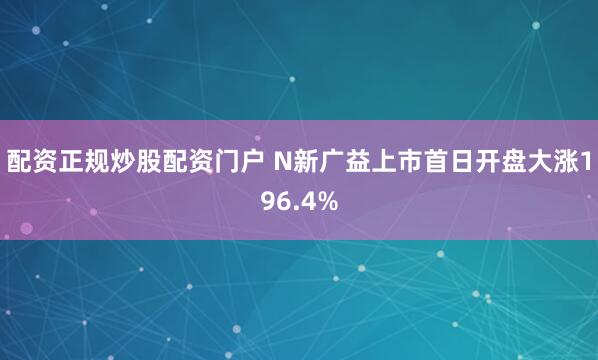 配资正规炒股配资门户 N新广益上市首日开盘大涨196.4%